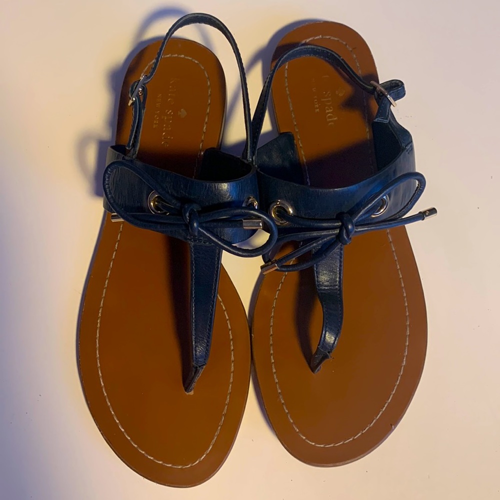 Kate Spade Carolina Sandal - Navy Leather